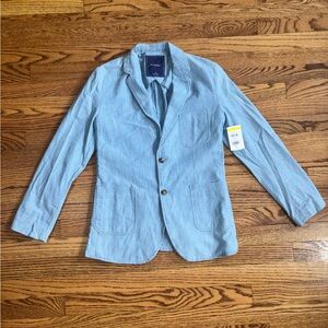 VINEYARD VINES Boys' Chambray Blazer in Coastline Breathable Cotton BLUE SIZE 16
